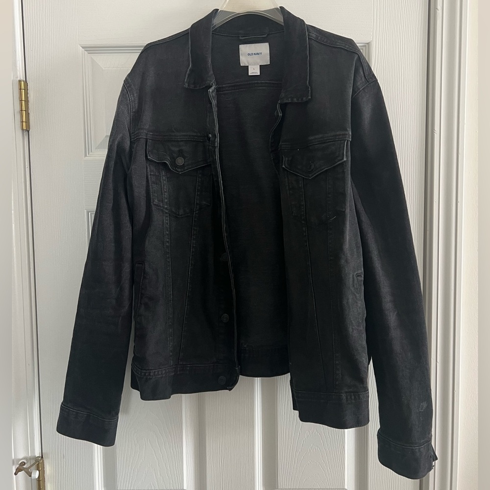 Mens L Black Denim Jacket